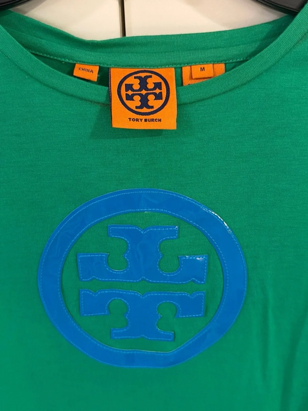 Tory Burch Emerald Tee with Blue Logo